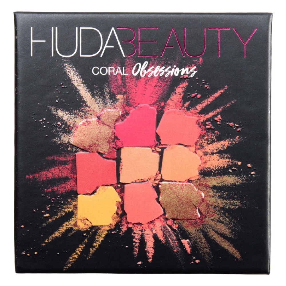 Huda Beauty Coral Obsessions Eyeshadow Palette 9 Matte, Shimmer, Metallic Shades - Picture 1 of 6